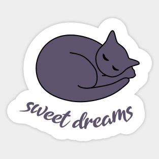 Sweet Dreams - Sleeping Black Cat Sticker